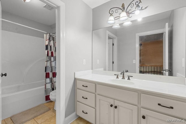 18490 US Highway 31st Rd, Clanton, AL 35045 - full bathroom with vanity, tile patterned floors, and shower / tub combo