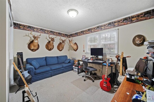 901 Green Forest Dr, Montgomery, AL 36109 - carpeted office featuring a textured ceiling