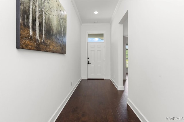 8326 Sunrise Loop, Montgomery, AL 36116 - doorway to outside featuring wood-type flooring, crown molding, and recessed lighting
