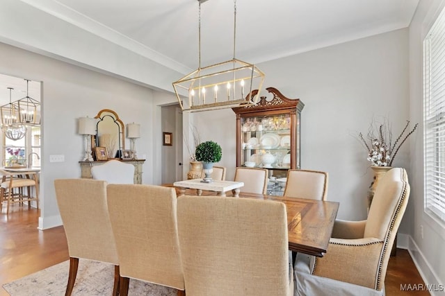 493 Lake Ridge Rd, Hope Hull, AL 36043 - dining space with a chandelier and wood finished floors