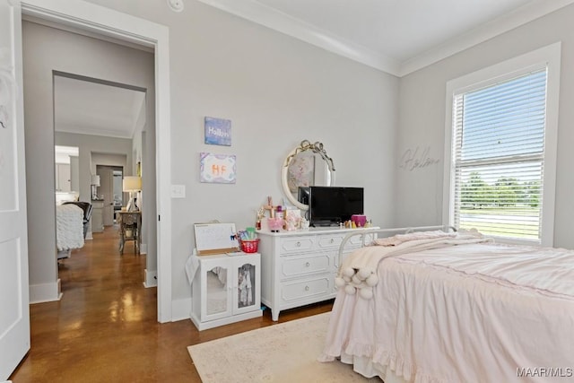 493 Lake Ridge Rd, Hope Hull, AL 36043 - bedroom with ornamental molding and finished concrete floors