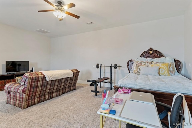 493 Lake Ridge Rd, Hope Hull, AL 36043 - bedroom with carpet and a ceiling fan