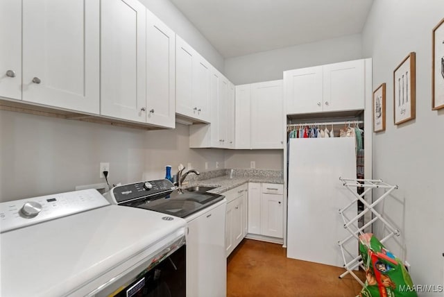 493 Lake Ridge Rd, Hope Hull, AL 36043 - washroom with washing machine and dryer and cabinet space