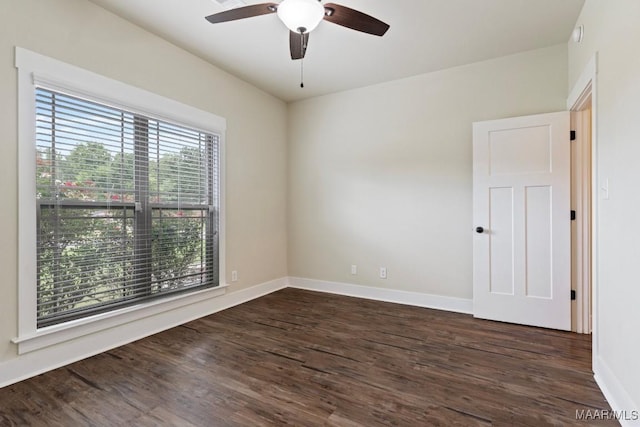 12 Crescent Ridge Ct, Deatsville, AL 36022 - empty room with dark wood-style floors and ceiling fan