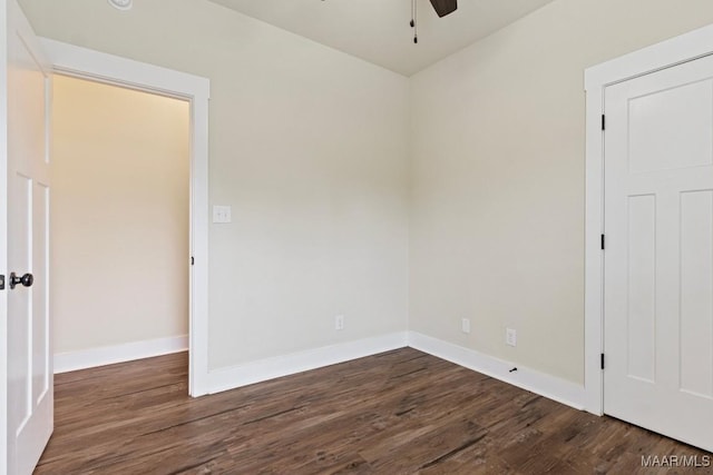 12 Crescent Ridge Ct, Deatsville, AL 36022 - spare room featuring dark wood-style floors and a ceiling fan