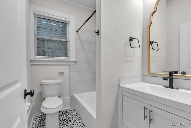 844 E Edgemont Ave, Montgomery, AL 36111 - bathroom with vanity, tile patterned floors, and  shower combination