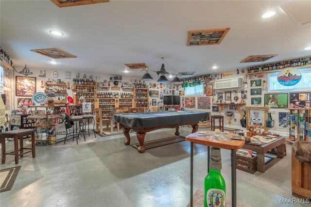 3748 Jasmine Hill Rd, Wetumpka, AL 36093 - game room with concrete floors, pool table, and recessed lighting