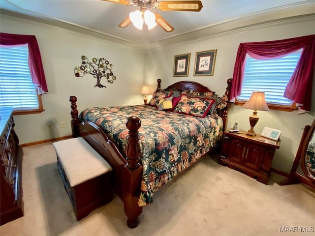 5240 Airport Rd, Millbrook, AL 36054 - carpeted bedroom with ornamental molding and a ceiling fan