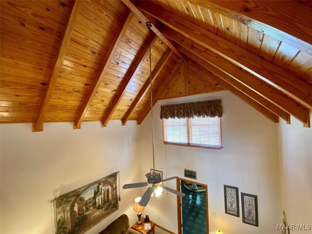 5240 Airport Rd, Millbrook, AL 36054 - detailed view of a wood ceiling with exposed beams and a ceiling fan