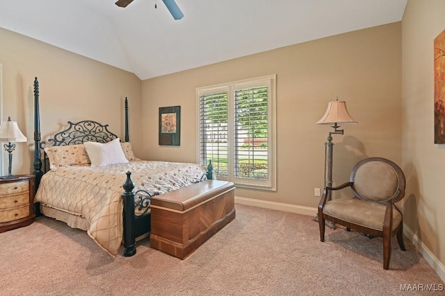8612 Birchwood Ct, Montgomery, AL 36116 - carpeted bedroom featuring vaulted ceiling and ceiling fan