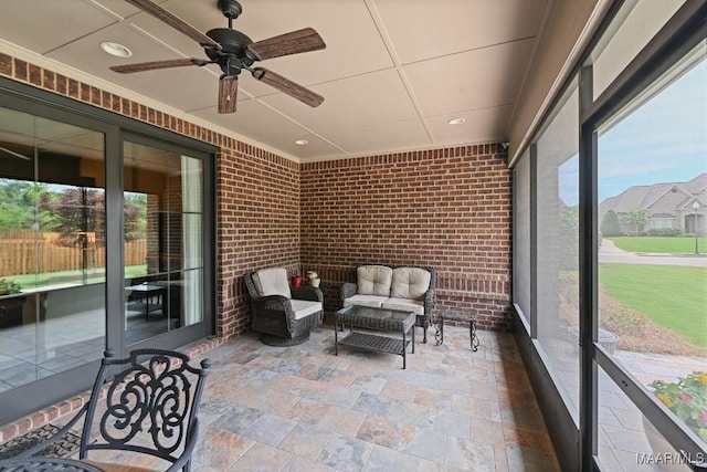 8612 Birchwood Ct, Montgomery, AL 36116 - sunroom featuring ceiling fan