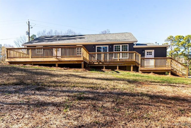 11056 Central Plank Rd, Eclectic, AL 36024 - back of house with a deck and roof with shingles