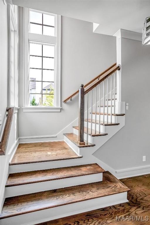 7918 Long Acre St, Montgomery, AL 36116 - stairs featuring baseboards and wood finished floors