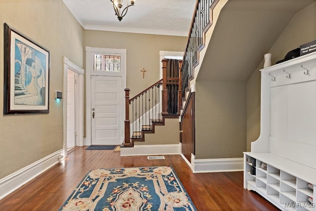 1802 Madison Ave, Montgomery, AL 36107 - entryway featuring dark wood finished floors and stairs