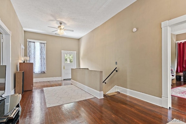 1802 Madison Ave, Montgomery, AL 36107 - foyer with hardwood / wood-style flooring, a ceiling fan, and a textured ceiling