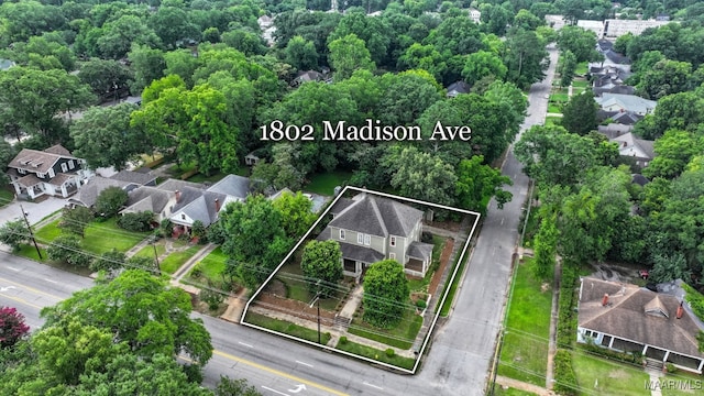 1802 Madison Ave, Montgomery, AL 36107 - aerial view of residential area featuring property parcel outlined