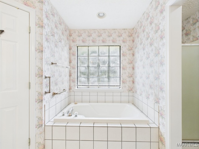 508 Mossy Oak Rdg, Prattville, AL 36066 - bathroom with a bath and wallpapered walls