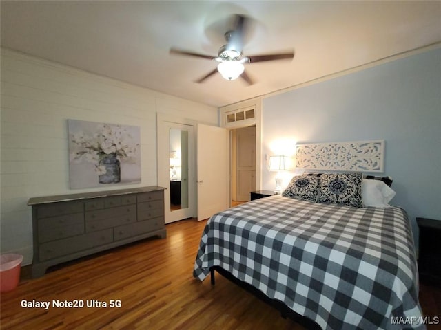 1928 Winona Ave, Montgomery, AL 36107 - bedroom with wood finished floors and a ceiling fan