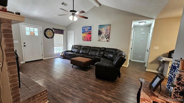 1345 Firetower Rd, Wetumpka, AL 36092 - living room with a ceiling fan, wood finished floors, and a textured ceiling