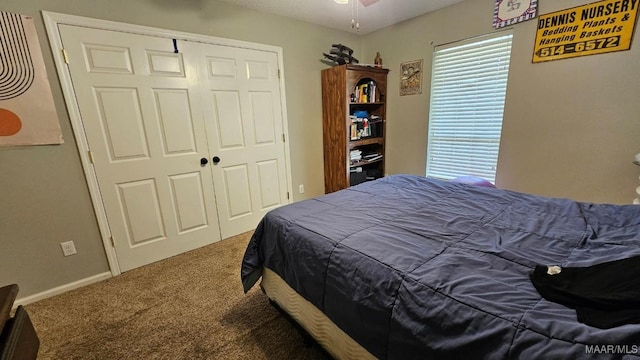 1345 Firetower Rd, Wetumpka, AL 36092 - carpeted bedroom with a closet and ceiling fan