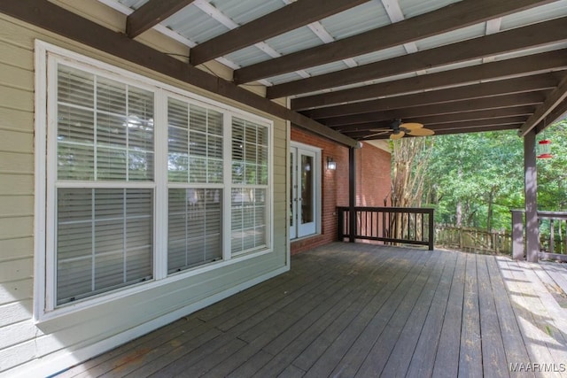 240 Winding Wood Dr, Wetumpka, AL 36093 - wooden terrace with ceiling fan