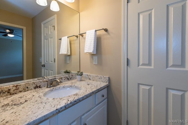 240 Winding Wood Dr, Wetumpka, AL 36093 - bathroom featuring vanity and ceiling fan