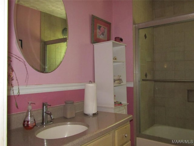 1716 Old Federal Rd, Shorter, AL 36075 - bathroom with vanity and shower / bath combination with glass door
