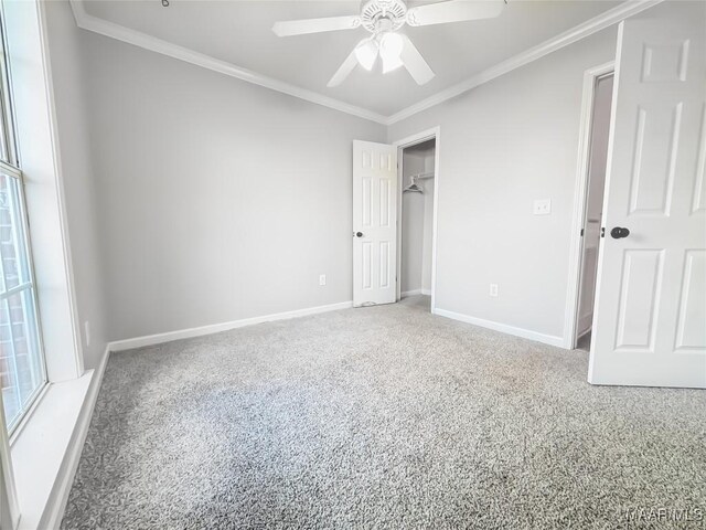 1312 Centerfield Ct, Montgomery, AL 36117 - unfurnished bedroom featuring carpet, ornamental molding, and ceiling fan