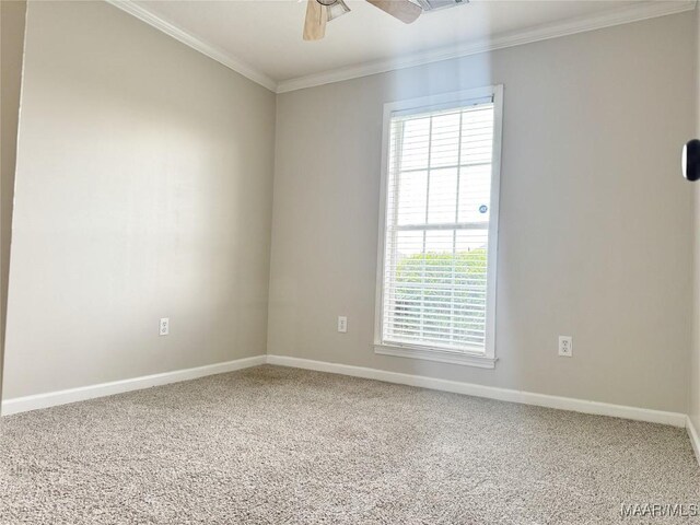 1312 Centerfield Ct, Montgomery, AL 36117 - carpeted empty room with ceiling fan and crown molding