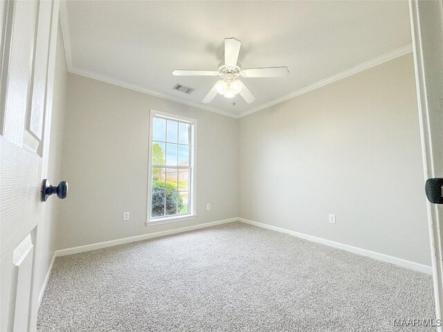 1312 Centerfield Ct, Montgomery, AL 36117 - carpeted spare room with crown molding and ceiling fan
