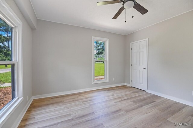5010 Redland Rd, Wetumpka, AL 36093 - spare room with light wood-style floors and a ceiling fan