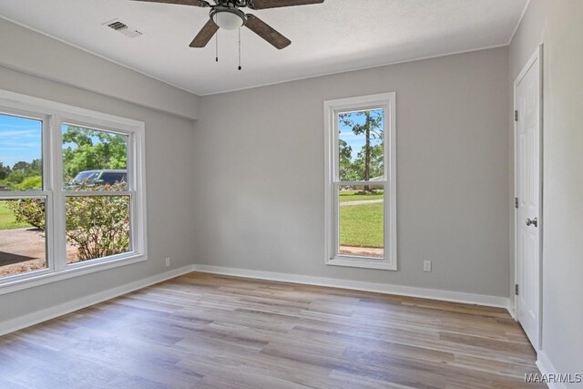 5010 Redland Rd, Wetumpka, AL 36093 - empty room with healthy amount of natural light, light wood-type flooring, and ceiling fan