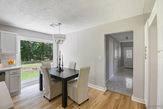 5010 Redland Rd, Wetumpka, AL 36093 - dining room with light wood finished floors and a textured ceiling