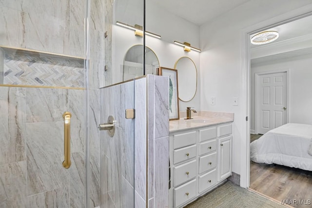 25 Sandy Springs Dr, Wetumpka, AL 36092 - full bathroom featuring vanity and a marble finish shower