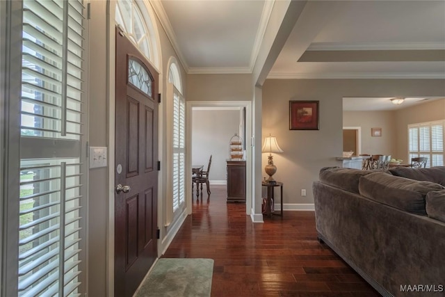 109 Inverness Rd, Wetumpka, AL 36092 - entryway with dark wood finished floors and crown molding