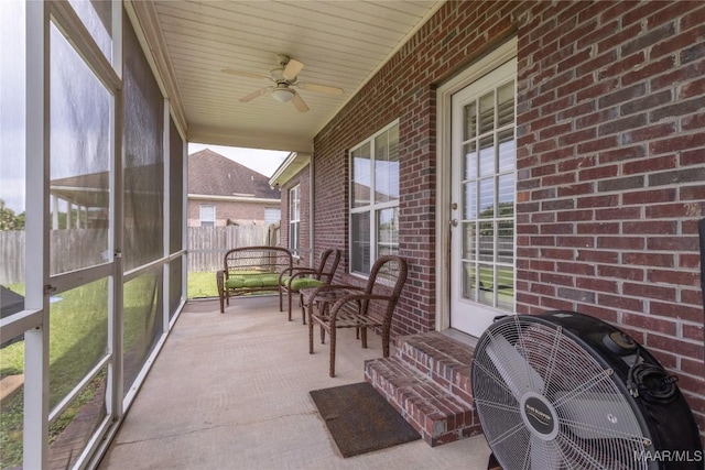 109 Inverness Rd, Wetumpka, AL 36092 - sunroom with ceiling fan