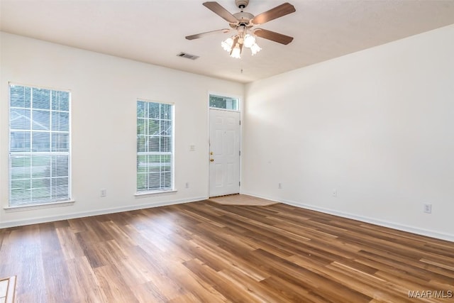 422 River Oaks Dr, Wetumpka, AL 36092 - unfurnished room with wood finished floors and ceiling fan