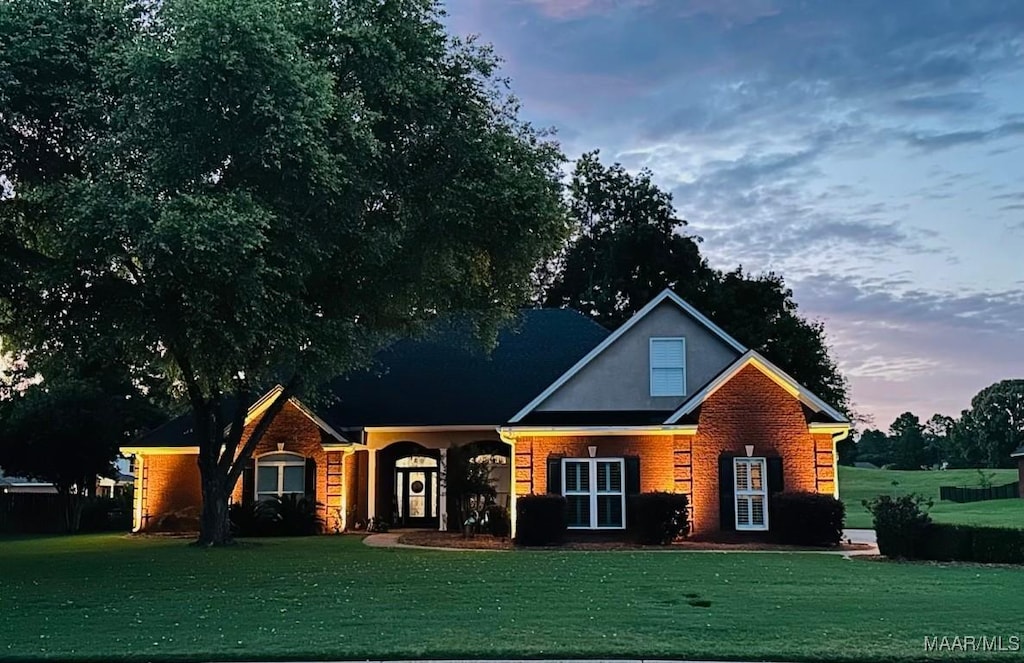 145 Mountain Meadows Ln, Wetumpka, AL 36093 - view of front of property featuring a yard and brick siding