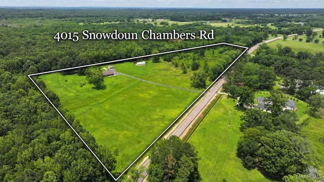 4015 Snowdoun Chambers Rd, Montgomery, AL 36116 - aerial view of property's location with property boundaries highlighted and a forest