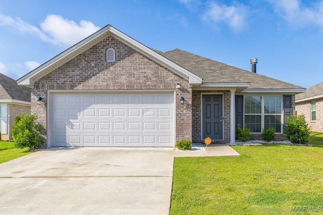 6642 Triston Way, Montgomery, AL 36117 - ranch-style home featuring brick siding, a front yard, an attached garage, and concrete driveway