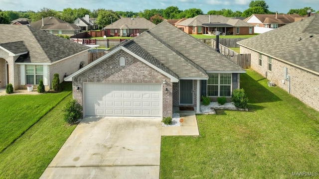 6642 Triston Way, Montgomery, AL 36117 - view of front of property featuring an attached garage, a residential view, brick siding, and driveway
