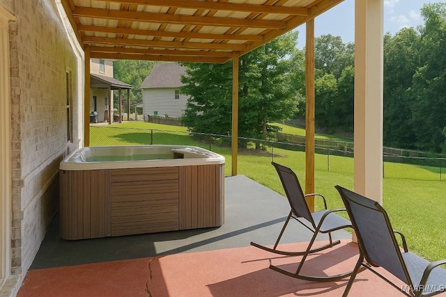 312 Sherwood Trl, Wetumpka, AL 36093 - view of patio featuring a hot tub