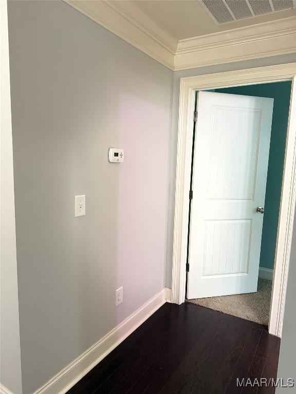 312 Sherwood Trl, Wetumpka, AL 36093 - unfurnished room with crown molding and dark wood-style floors