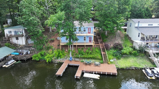 1415 Gold Mine Branch Rd, Marbury, AL 36051 - dock with stairs and a deck with water view