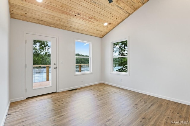 1415 Gold Mine Branch Rd, Marbury, AL 36051 - spare room featuring healthy amount of natural light, wooden ceiling, lofted ceiling, and wood finished floors