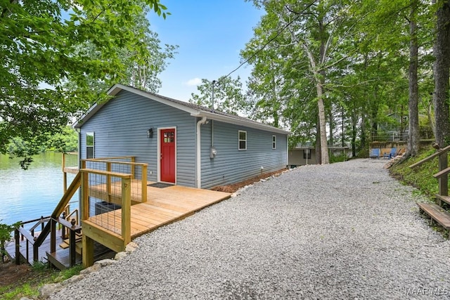 1415 Gold Mine Branch Rd, Marbury, AL 36051 - back of property featuring a deck with water view