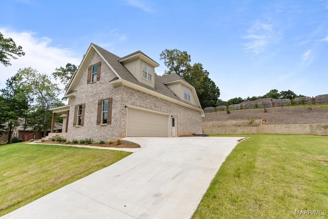 79 Birchwood Ln, Wetumpka, AL 36093 - view of side of home with driveway, brick siding, a lawn, and an attached garage