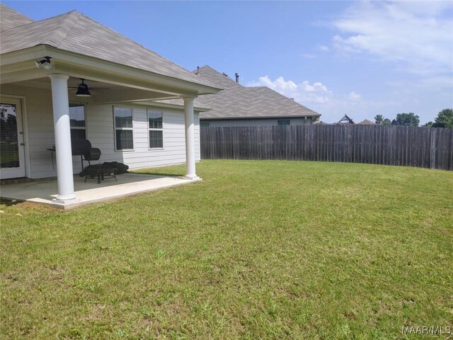 512 Lismore Pl, Montgomery, AL 36117 - view of yard featuring a ceiling fan and a patio area
