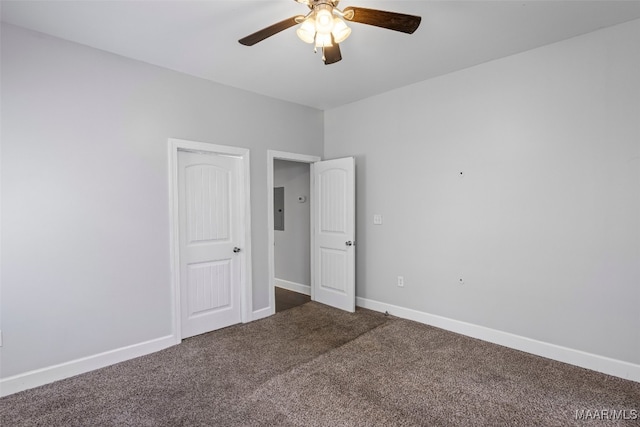 1310 Woodward Ave, Montgomery, AL 36106 - carpeted spare room with electric panel and ceiling fan