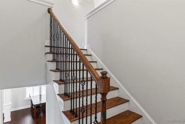 8465 Melbourne Cir, Montgomery, AL 36117 - stairs with wood finished floors and baseboards